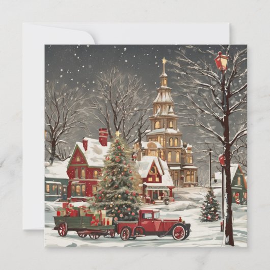 kerstvintage feestdagenkaart (Voorkant)