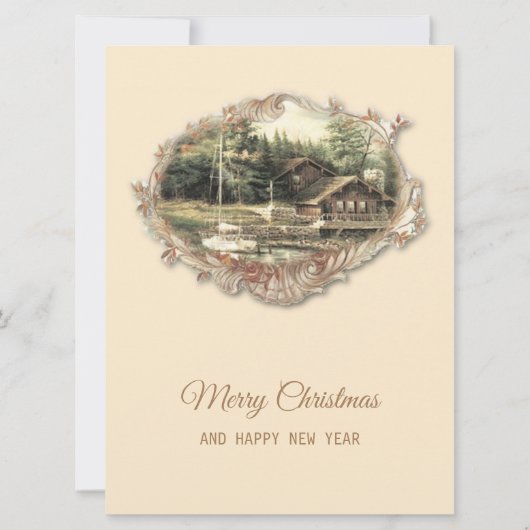 kerstvintage feestdagenkaart (Voorkant)