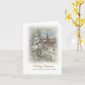 kerstvintage kaart (Gele Bloem)