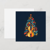 Kerstvioline kerstboom wenskaart feestdagenkaart (Voorkant / Achterkant)