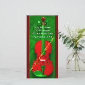 Kerstviool Feestdagenkaart (Staand voorkant)