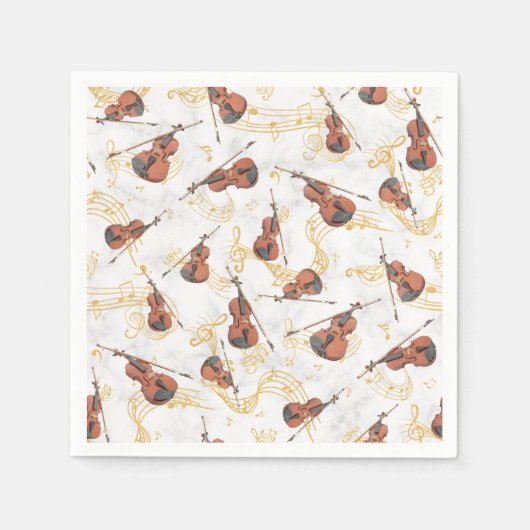 Kerstviool Muzieknoten Vakantie Servet (Voorkant)