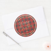 kerstvioolbuffel ronde sticker (Envelop)