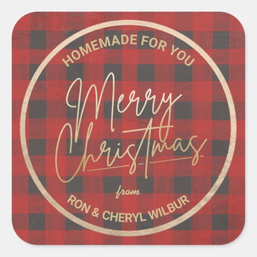 kerstvioolbuffel vierkante sticker (Voorkant)