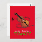 Kerstvioolmuziek Briefkaart (Voorkant / Achterkant)