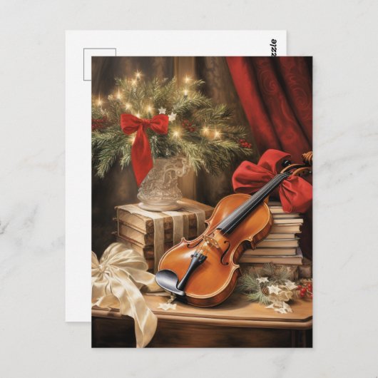 Kerstvioolmuziek Briefkaart (Voorkant / Achterkant)