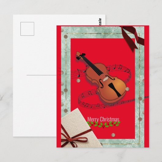 kerstvioolmuziek briefkaart (Voorkant / Achterkant)