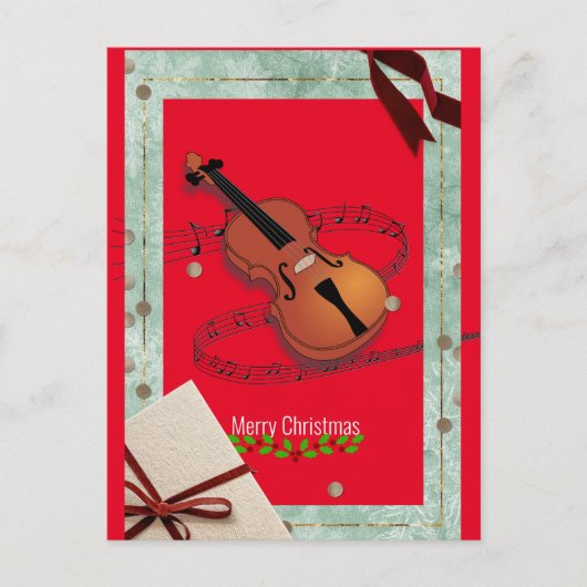 kerstvioolmuziek briefkaart (Voorkant)