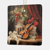 Kerstvioolmuziek Keramisch Ornament (Links)