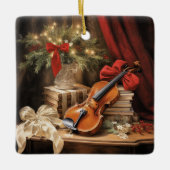 Kerstvioolmuziek Keramisch Ornament (Voorkant)