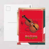 kerstvioolmuziek, kleurrijk, briefkaart (Voorkant / Achterkant)