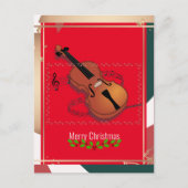 kerstvioolmuziek, kleurrijk, briefkaart (Voorkant)