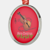 Kerstvioolmuziek Metalen Ornament (Links)