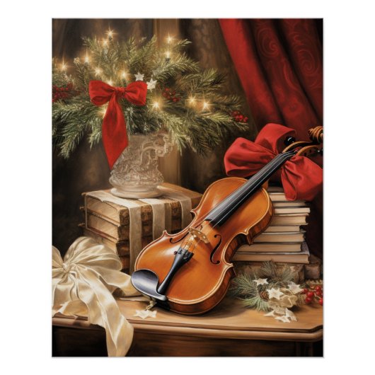 Kerstvioolmuziek Perfect Poster (Voorkant)