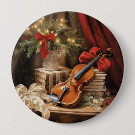 Kerstvioolmuziek Ronde Button 4,0 Cm