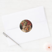 Kerstvioolmuziek Ronde Sticker (Envelop)
