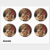 Kerstvioolmuziek Ronde Sticker (Vel)