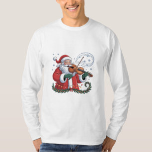 Kerstvioolspeler Violinist Kerstmuziek Kerstmis T-shirt
