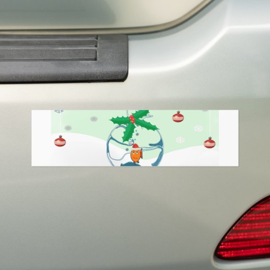 kerstvis bumpersticker (Op auto)
