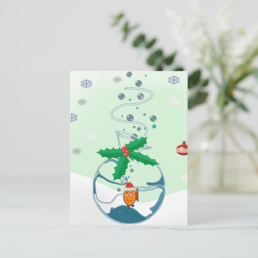 Kerstvis Feestdagenkaart (Staand voorkant)