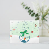 Kerstvis Feestdagenkaart (Staand voorkant)