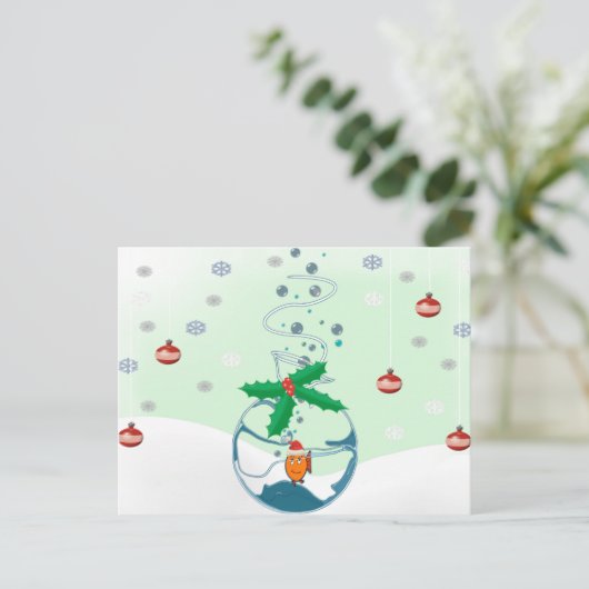 Kerstvis Feestdagenkaart (Staand voorkant)