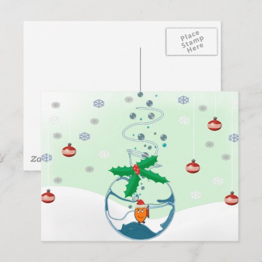 Kerstvis Feestdagenkaart (Voorkant / Achterkant)