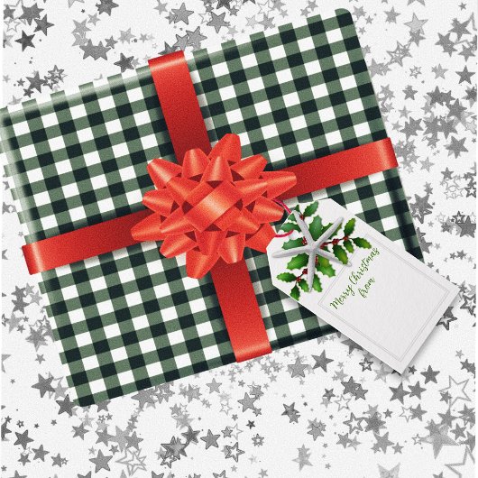 kerstvis in Labels met witte holte Stropdas op  Cadeaulabel