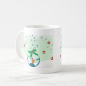 kerstvis koffiemok (Voorkant links)