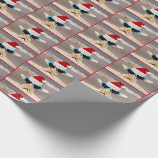 kerstvis met zonnebril cadeaupapier (Hoek)