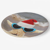 kerstvis met zonnebril papieren bordje (Gekanteld)