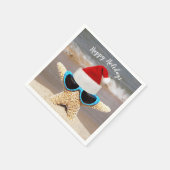 kerstvis met zonnebril servet (Hoek)