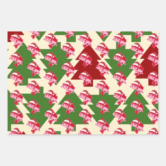 Kerstvis Santa Hat Funny Vist Inpakpapier Vel (Voorkant 2)