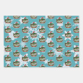 Kerstvis Santa Hat Funny Vist Inpakpapier Vel (Voorkant 3)