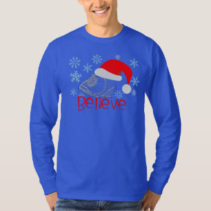 Kerstviskop met kerstmuts t-shirt