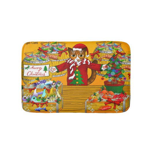 Kerstvismarkt — stalletjes badmat (Voorkant)