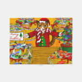 Kerstvismarkt — stalletjes fleece deken (Voorkant (Horizontaal))