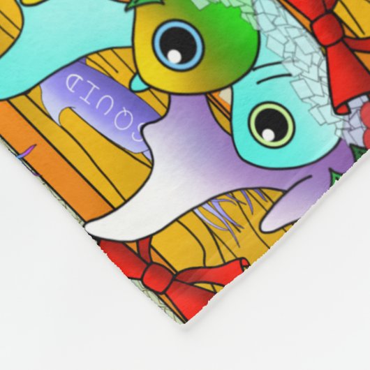 Kerstvismarkt — stalletjes fleece deken (Hoek)