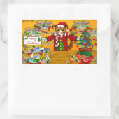 Kerstvismarkt — stalletjes rechthoekige sticker (Tas)