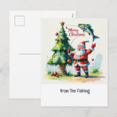 Kerstvissen Vakantie Kaart met Sinterklaas (Voorkant / Achterkant)