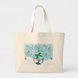 kerstvissenplat grote tote bag
