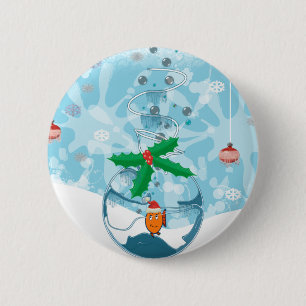 kerstvissenplat ronde button 5,7 cm