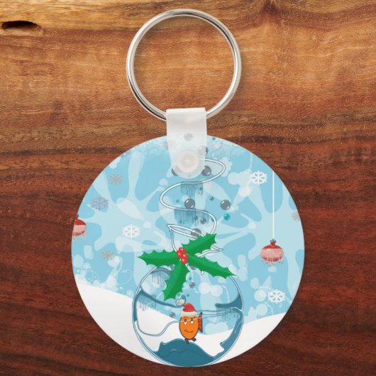 kerstvissenplat sleutelhanger (Voorkant)