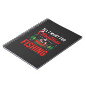 Kerstvisser Kerstman Vakantie Vector Notitieboek (Linkerzijde)