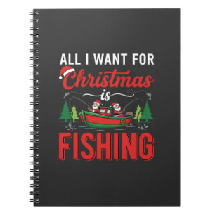 Kerstvisser Kerstman Vakantie Vector Notitieboek