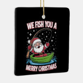 Kerstvisser Vist Grappige Koele Sinterklaas Keramisch Ornament (Rechts)