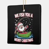 Kerstvisser Vist Grappige Koele Sinterklaas Keramisch Ornament (Links)