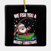 Kerstvisser Vist Grappige Koele Sinterklaas Keramisch Ornament (Voorkant)