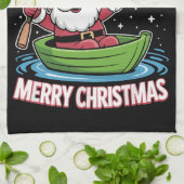 Kerstvisser Vist Grappige Koele Sinterklaas Theedoek (Gevouwen)