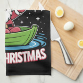 Kerstvisser Vist Grappige Koele Sinterklaas Theedoek (Quarter Fold)